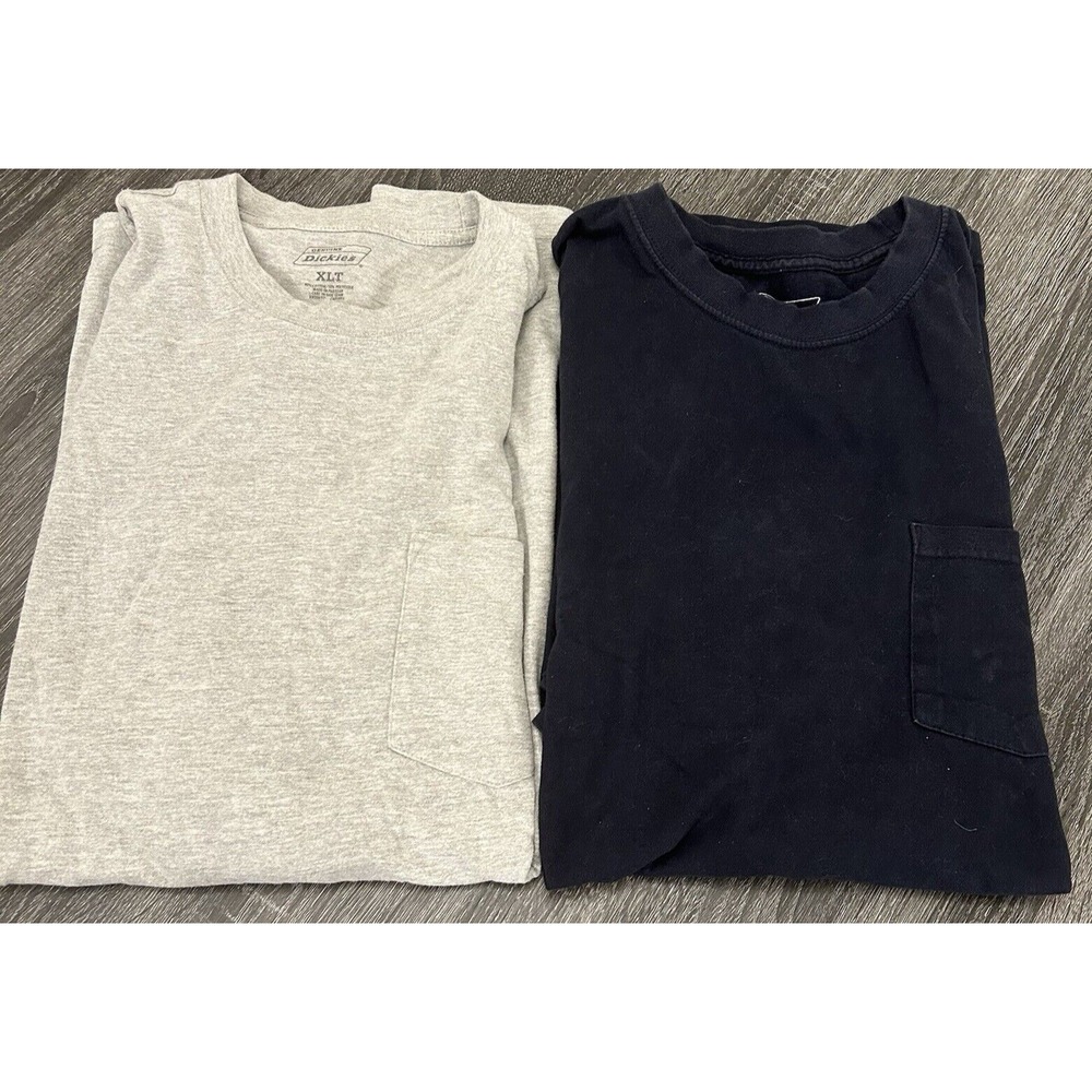 Dickies LOT OF 2 Pocket T-Shirts Men's XLT TALL Gray Blue Short Sleeve Workwear